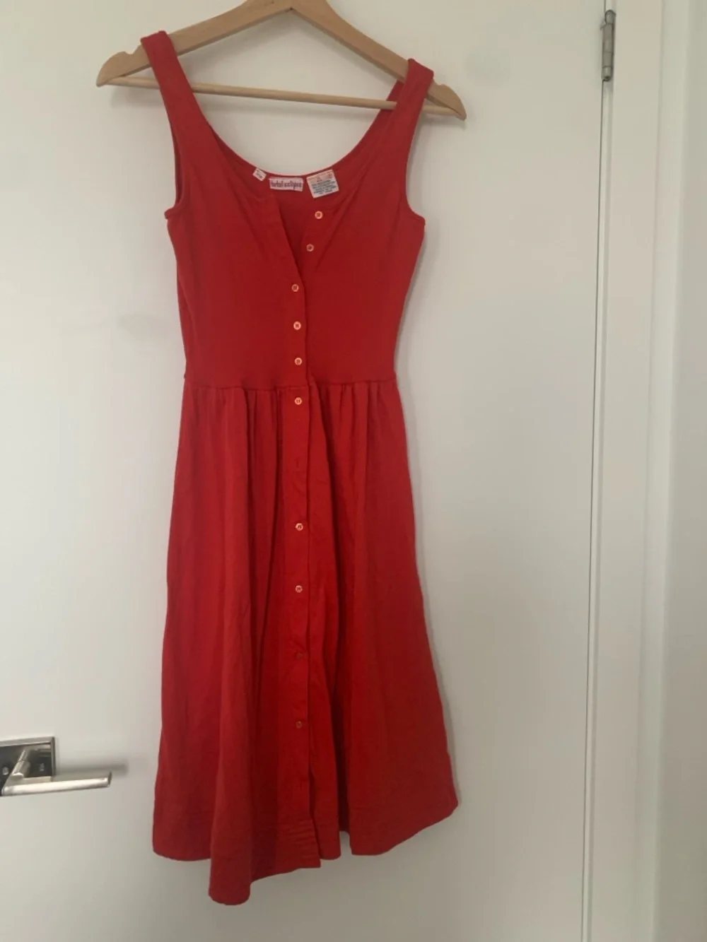 Vintage Red Button-Front Sleeveless Dress - Picture 1 of 10